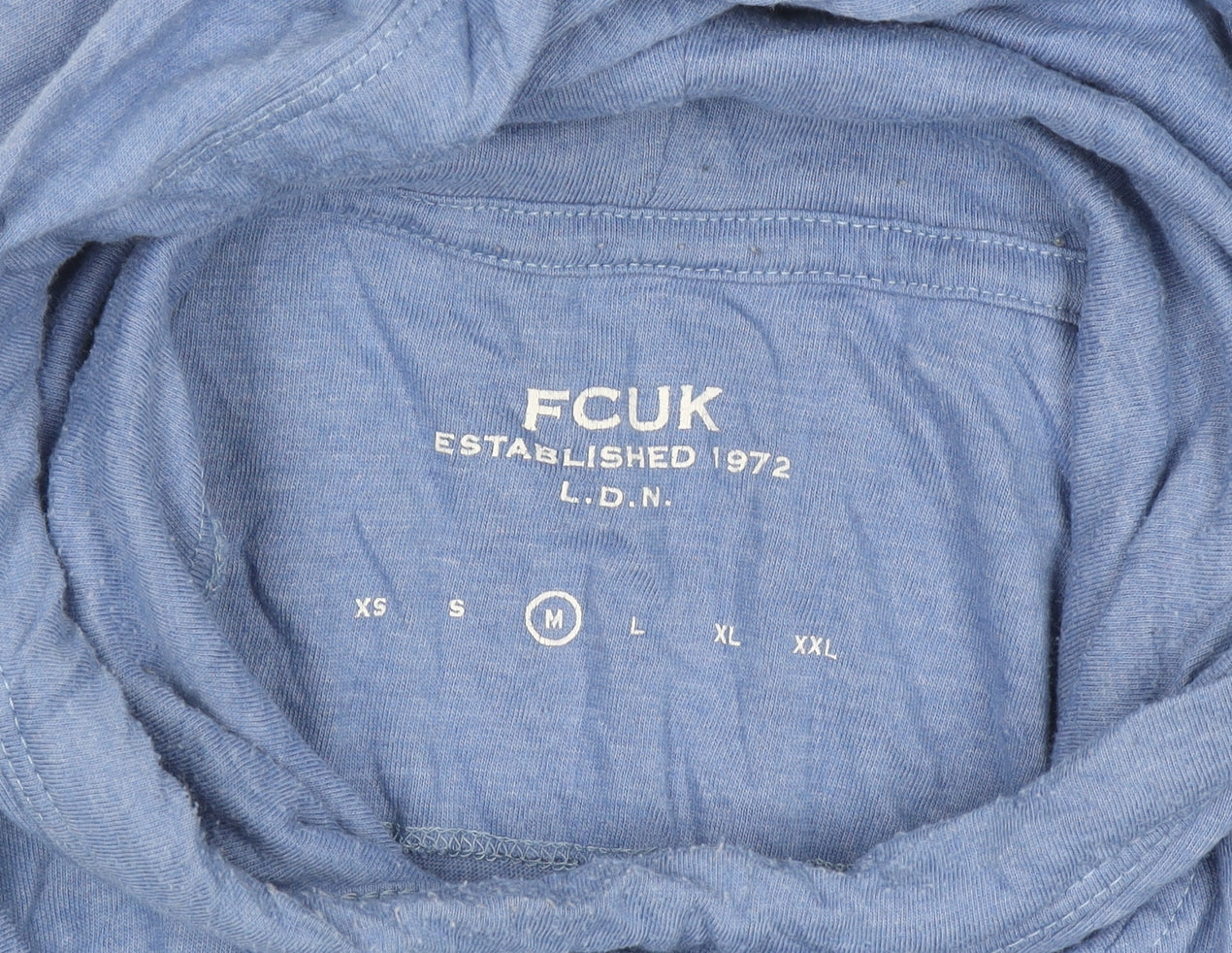 French Connection Women's Blue Graphic Pullover Hoodie Size M