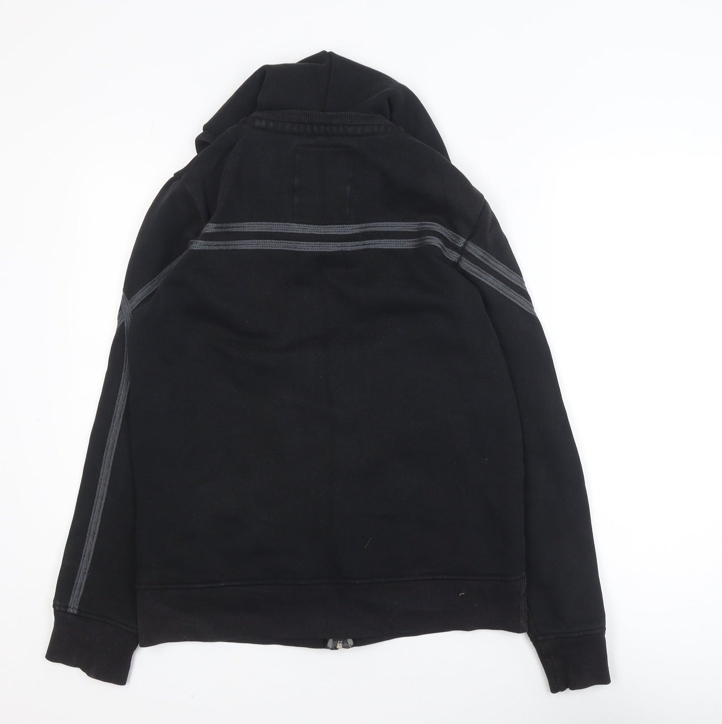 Next Men's Black Small Track Jacket Hooded Full Zip Cotton Blend