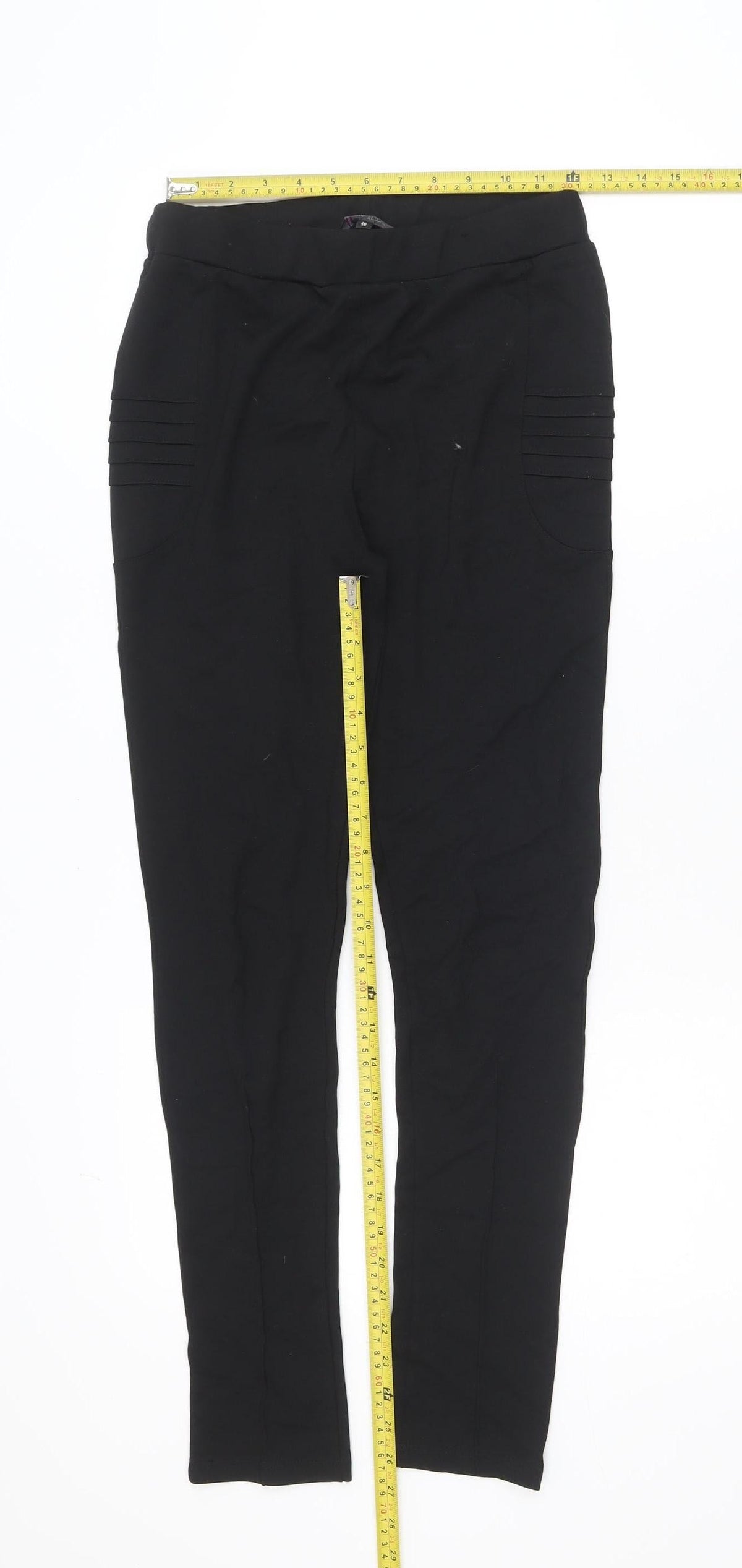 Savida Women’s Black Stretch Leggings Size 10 Mid Rise