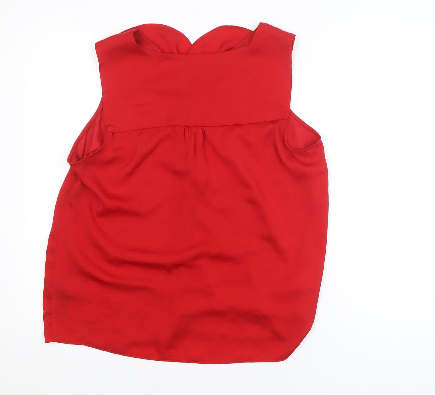Dunnes Stores Women's Red Sleeveless Ruffle Blouse Size L