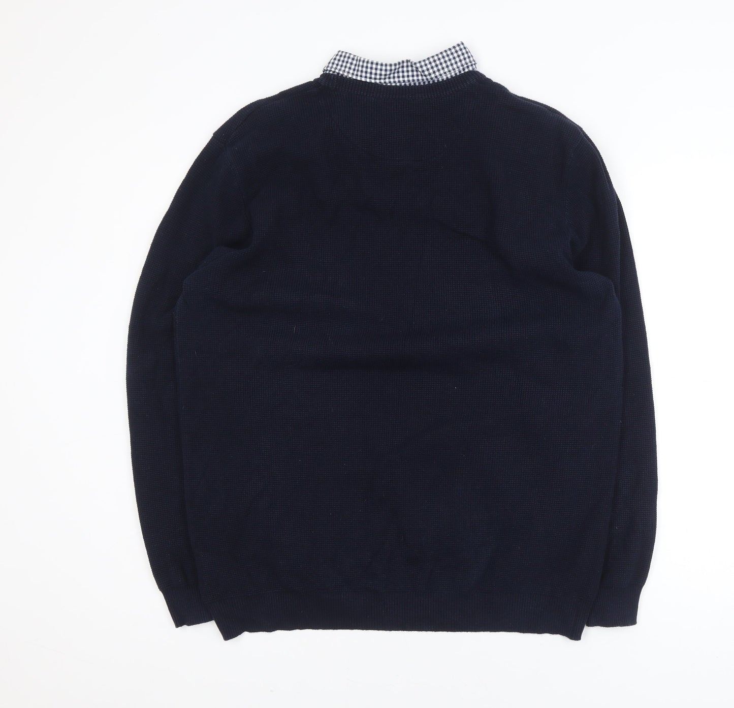 Next Women Blue 2XL Cotton Blend Crew Neck Jumper