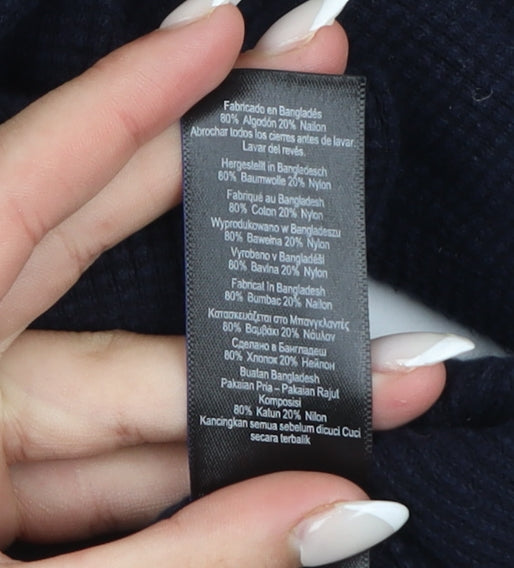 Next Women Blue 2XL Cotton Blend Crew Neck Jumper
