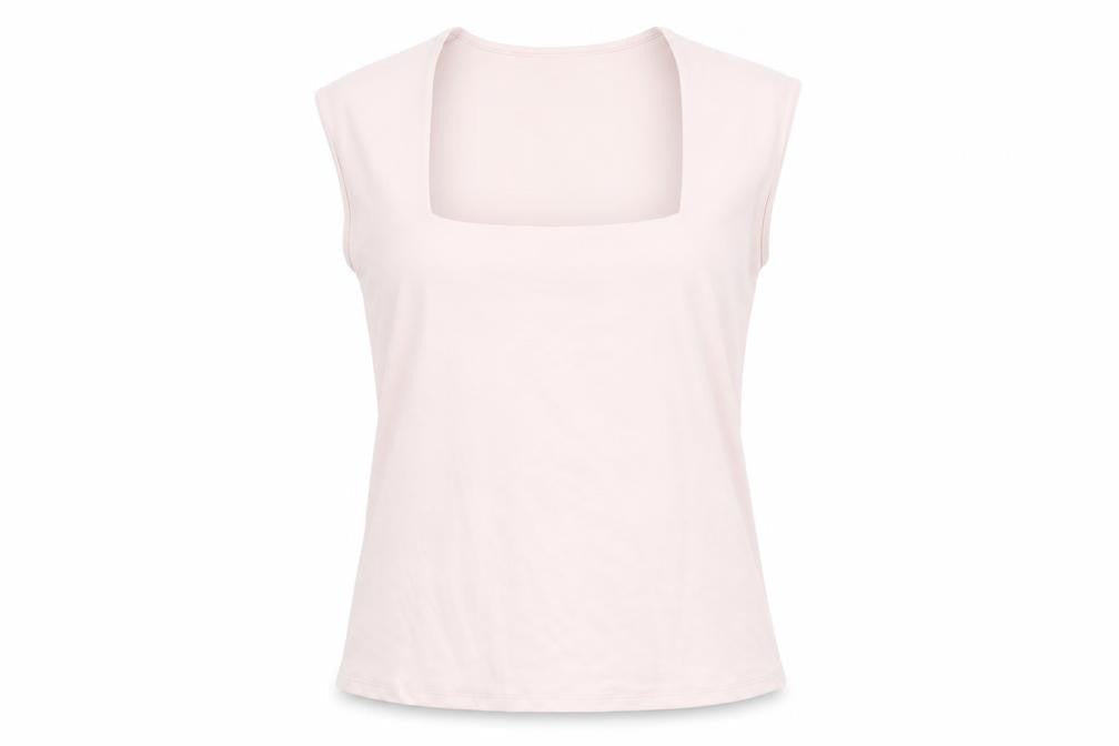 Gallery Women's Light Pink Sleeveless Cotton Blend Basic Tank Top L