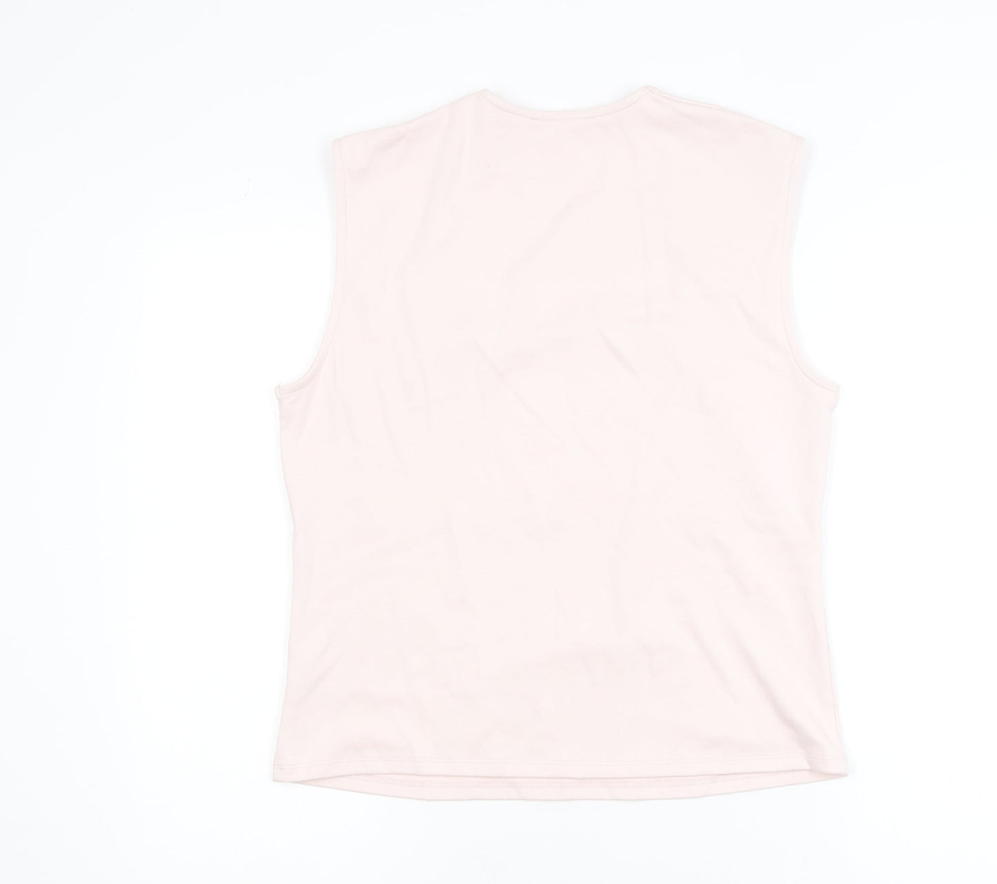 Gallery Women's Light Pink Sleeveless Cotton Blend Basic Tank Top L
