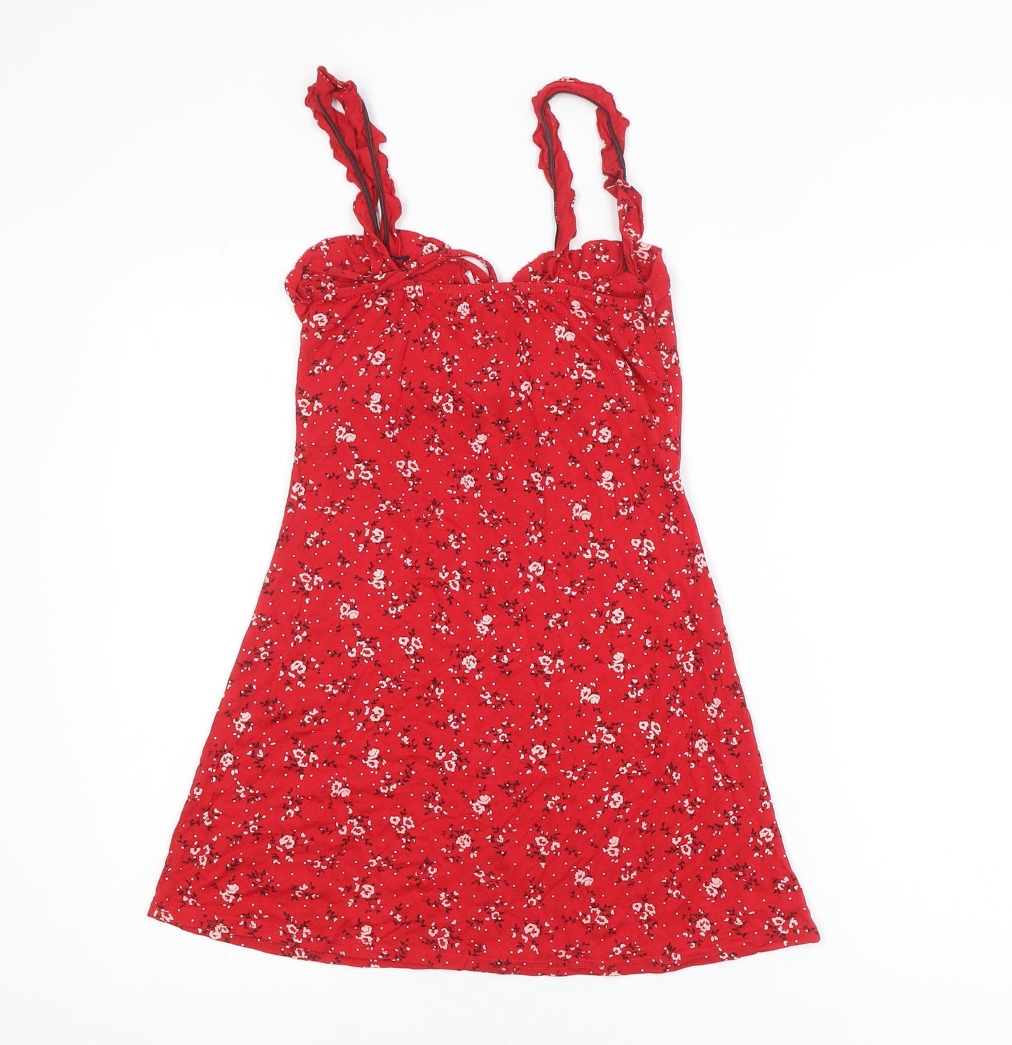 PrettyLittleThing Women’s Red Floral Camisole Top Size 8