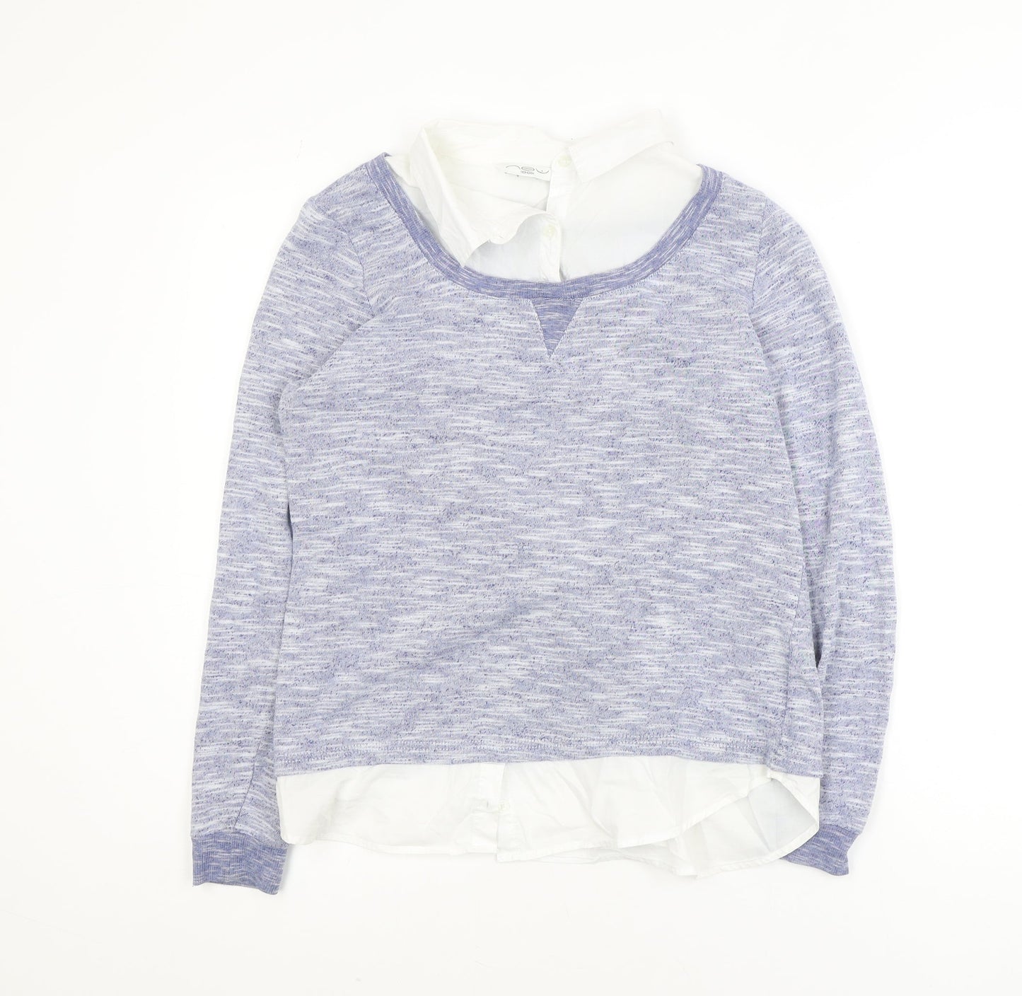 New Look Womens Purple Knit Pullover Jumper Size 12 Long Sleeve