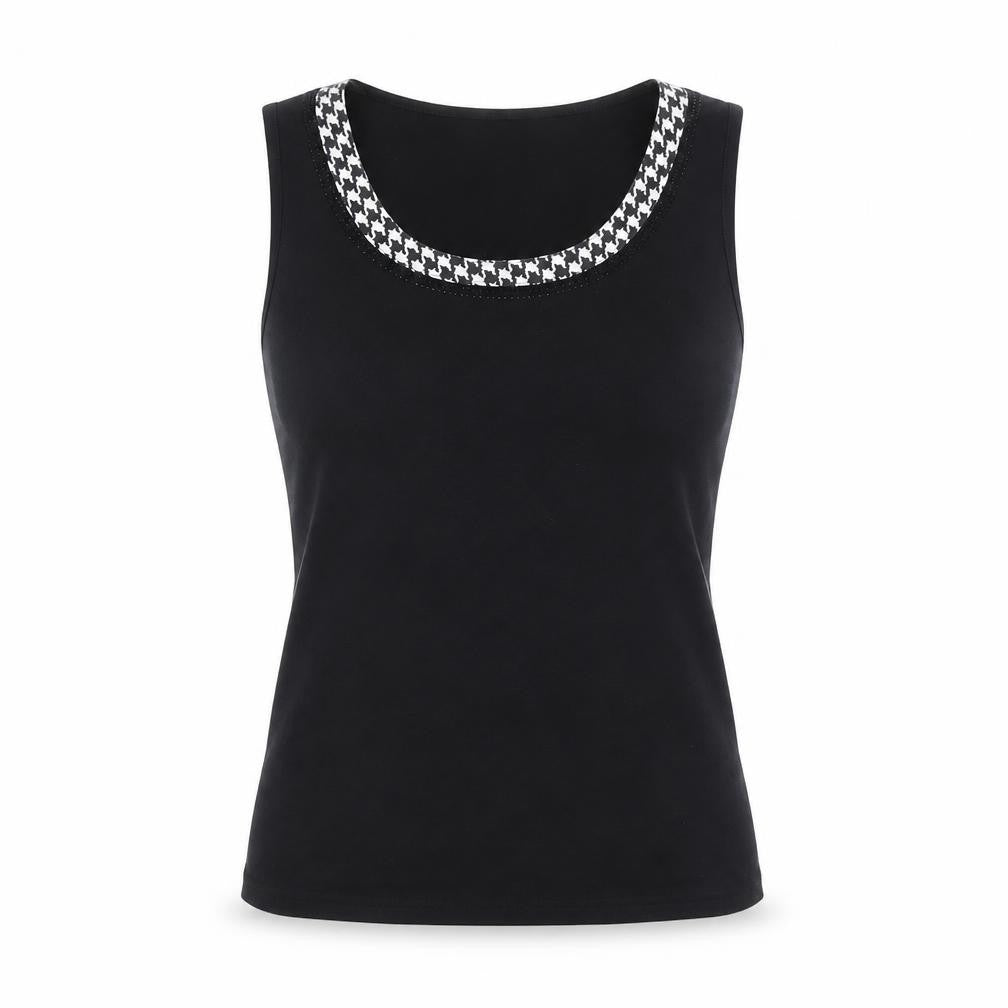 Libra Women's Black Sleeveless Scoop Neck Tank Top Size S