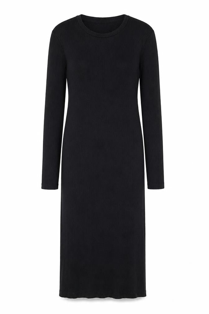 Vero Moda Women Black Midi Bodycon Dress Size M Long Sleeve