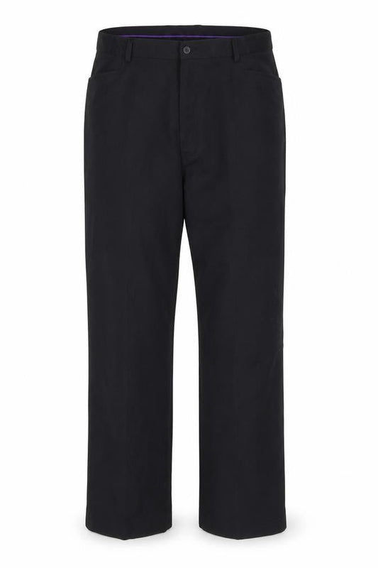 Avenue Men's Black 38R Classic Dress Trousers Polyester Blend