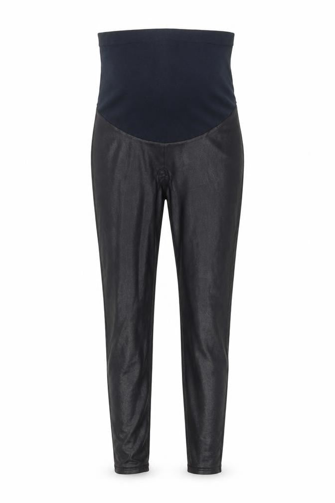 Spanx Women Black Faux Leather Ankle Leggings Size S High Rise