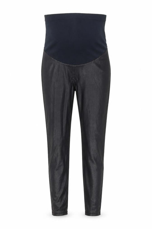 Spanx Women Black Faux Leather Ankle Leggings Size S High Rise