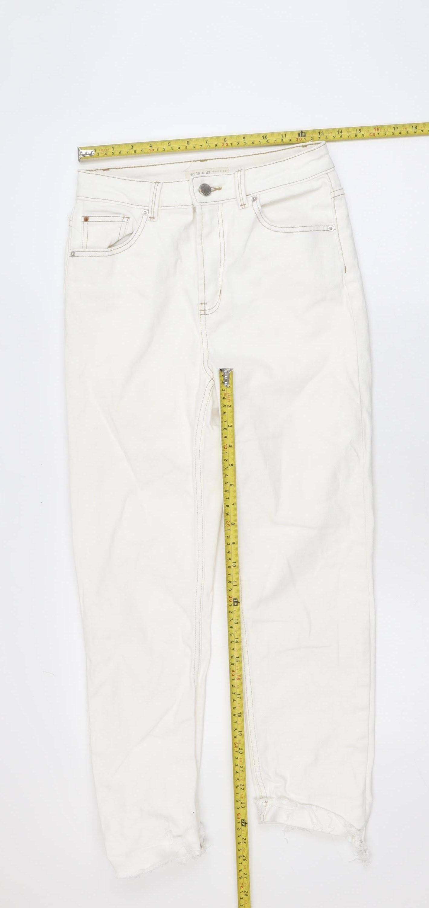 Denim Co Women’s White High Rise Ankle Jeans Size 10 Slim Fit