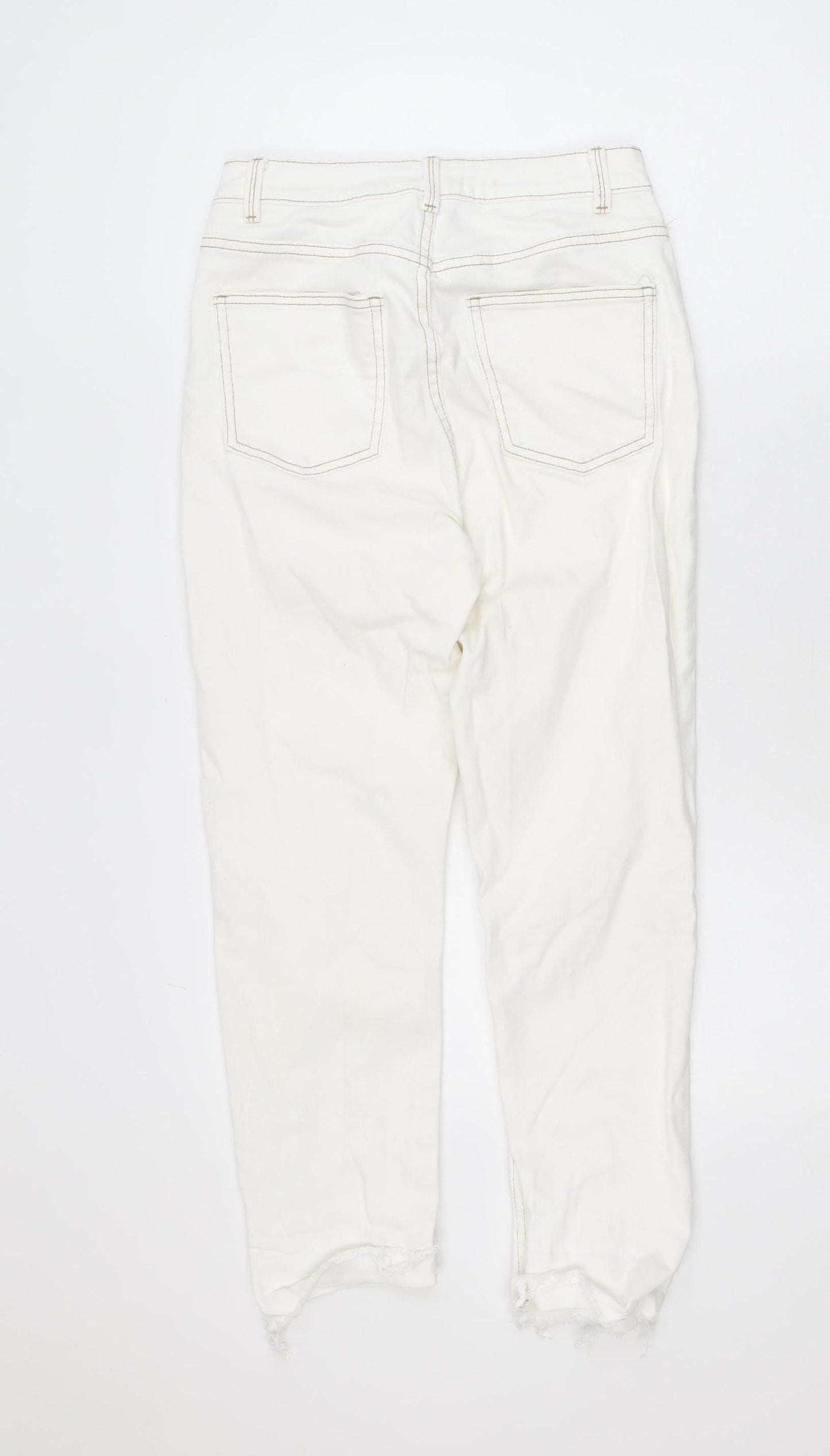 Denim Co Women’s White High Rise Ankle Jeans Size 10 Slim Fit