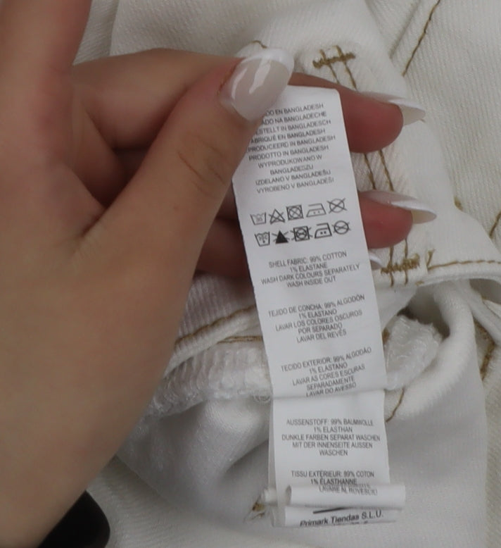 Denim Co Women’s White High Rise Ankle Jeans Size 10 Slim Fit