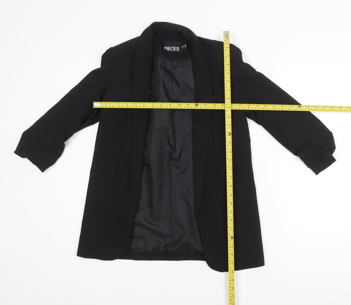 Pieces Women's Black XS Longline Blazer Jacket