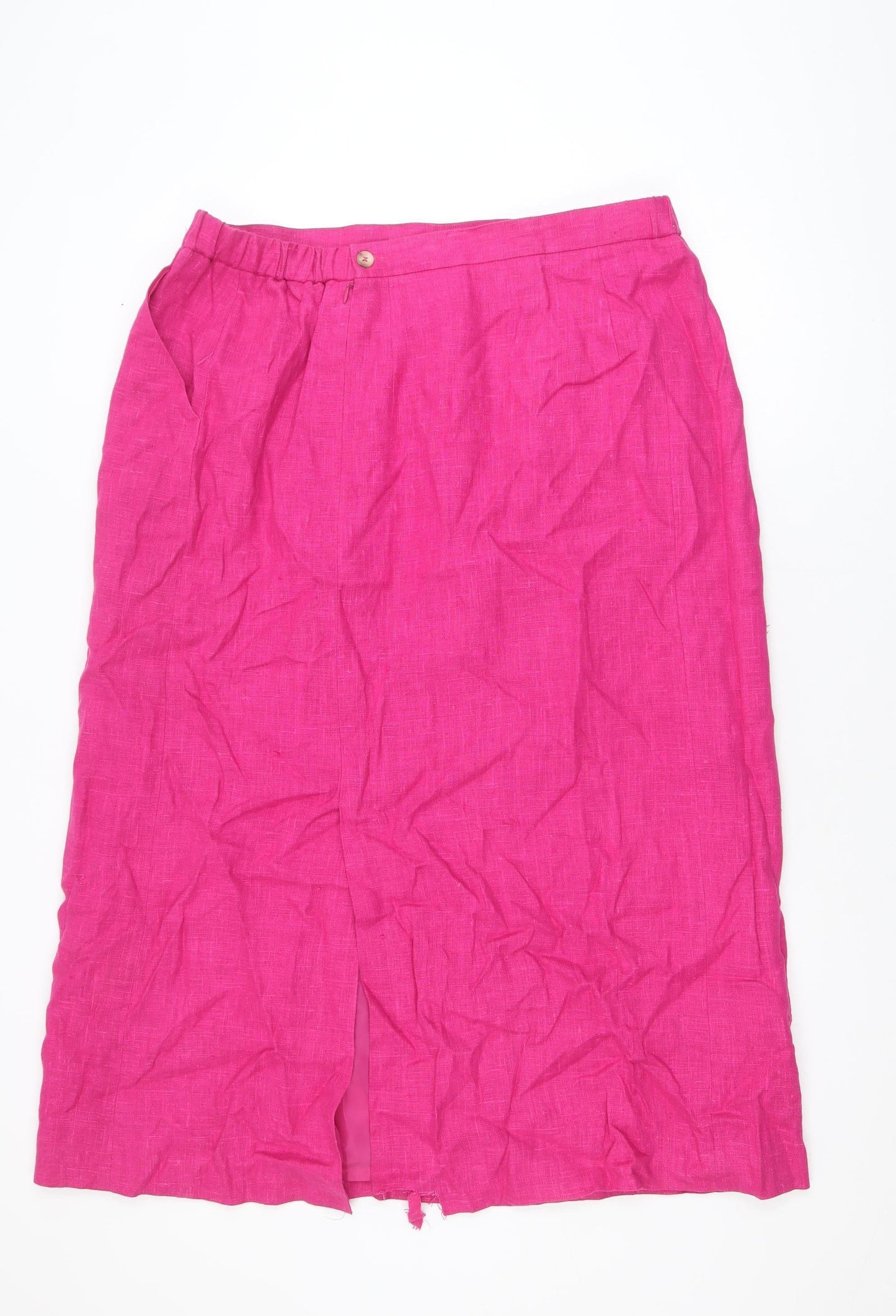 Harvé Benard Women Pink Linen Midi Pencil Skirt Size 18 Plus
