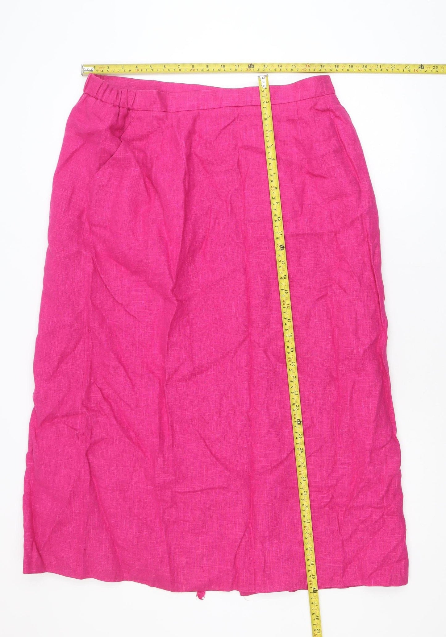 Harvé Benard Women Pink Linen Midi Pencil Skirt Size 18 Plus