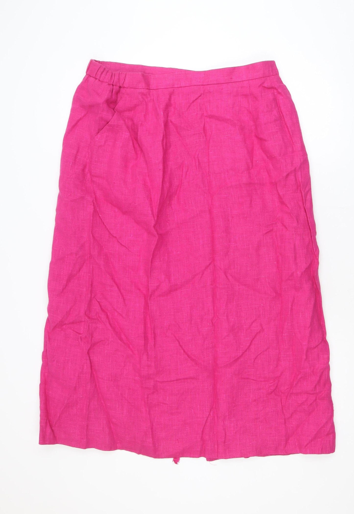 Harvé Benard Women Pink Linen Midi Pencil Skirt Size 18 Plus