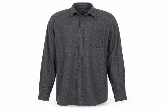St John's Bay Men's Grey Cotton Long Sleeve Flannel Shirt Size L