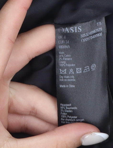 Oasis Women Black Geometric Sleeveless Shift Dress Size 8