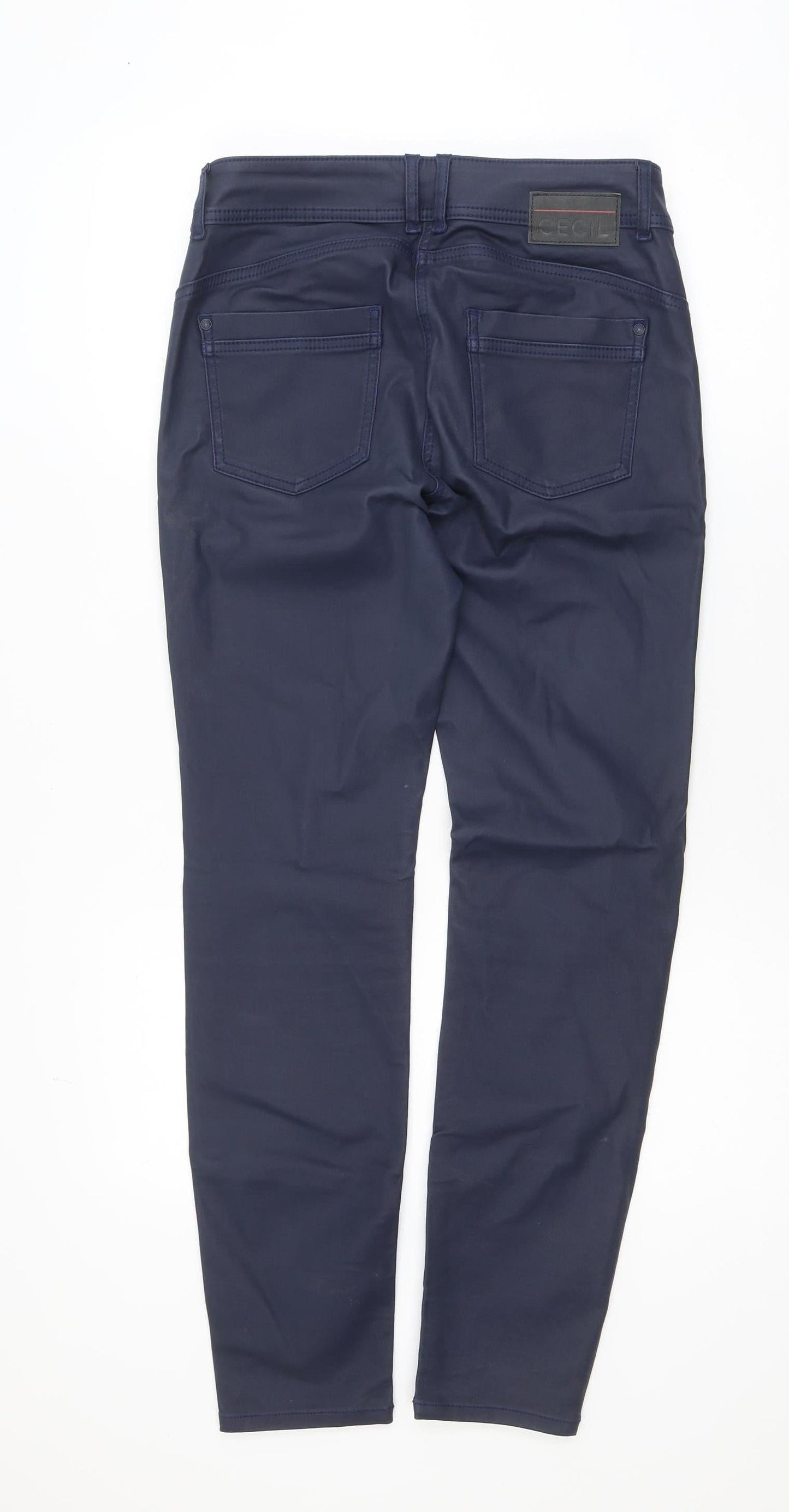 Cecil Women Blue Slim Fit Chino Trousers Size 26