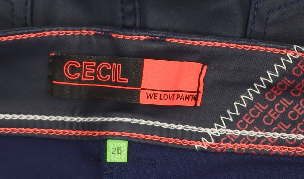 Cecil Women Blue Slim Fit Chino Trousers Size 26
