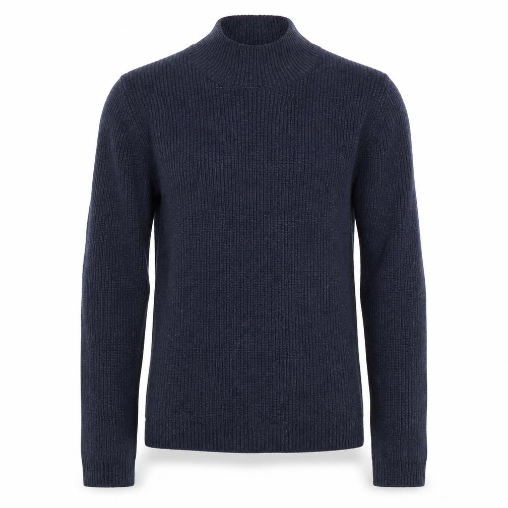 VILA Unisex Blue XS Ribbed Mock Neck Pullover Jumper