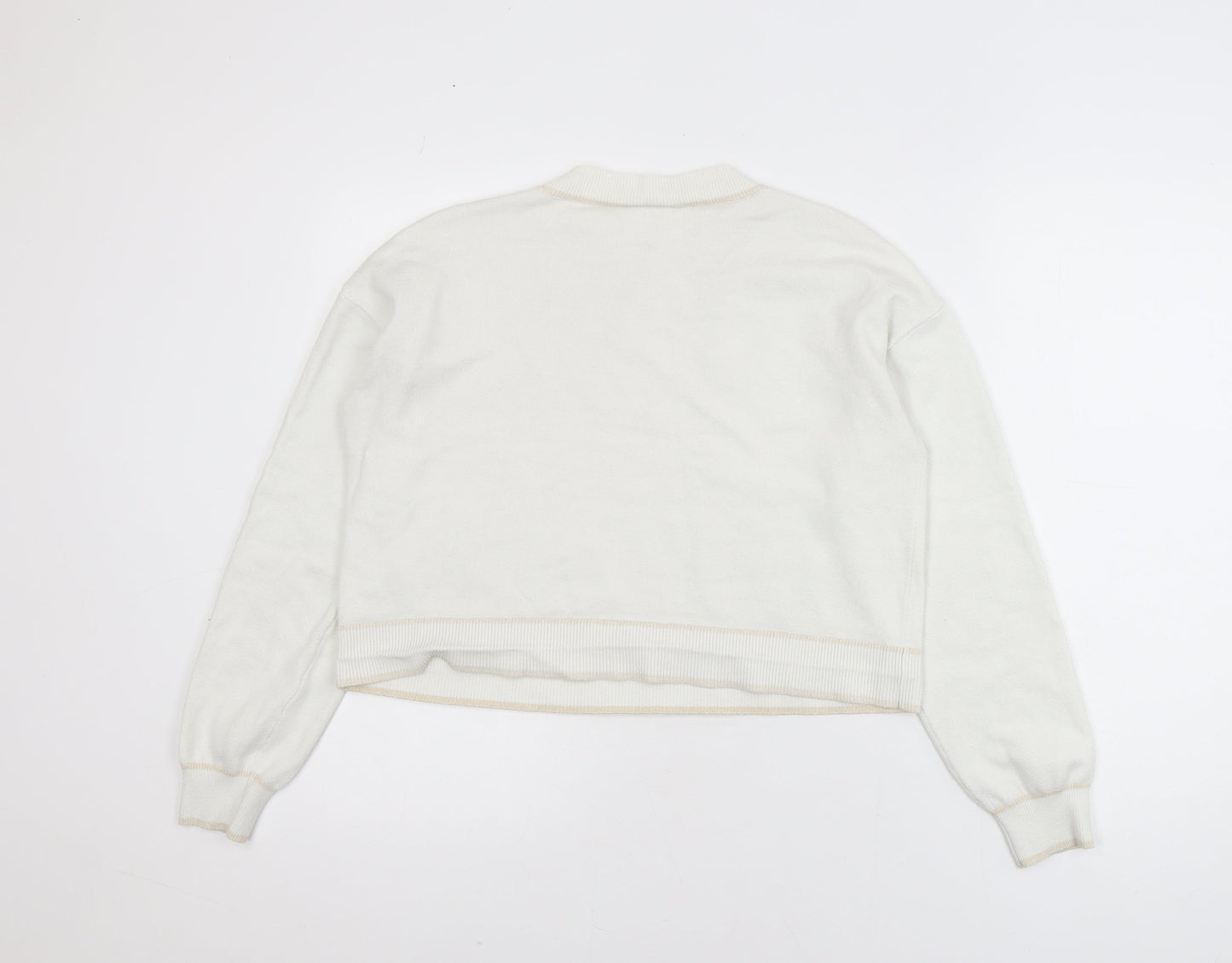 Savida Women Ivory Knit Crew Neck Pullover Jumper Size 14