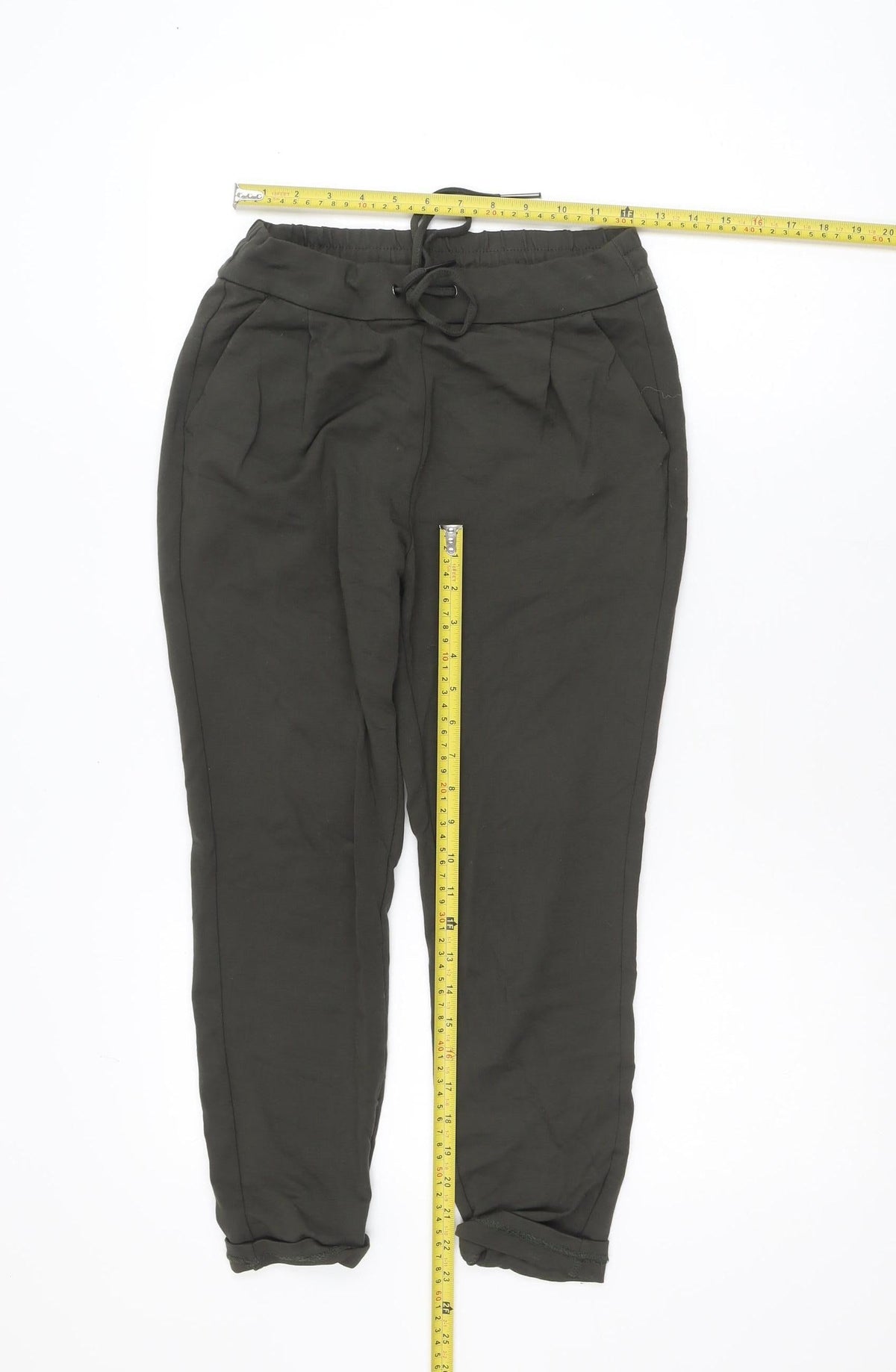 Vero Moda Women’s Green Jogger Trousers XS Regular Fit Pleated Viscose