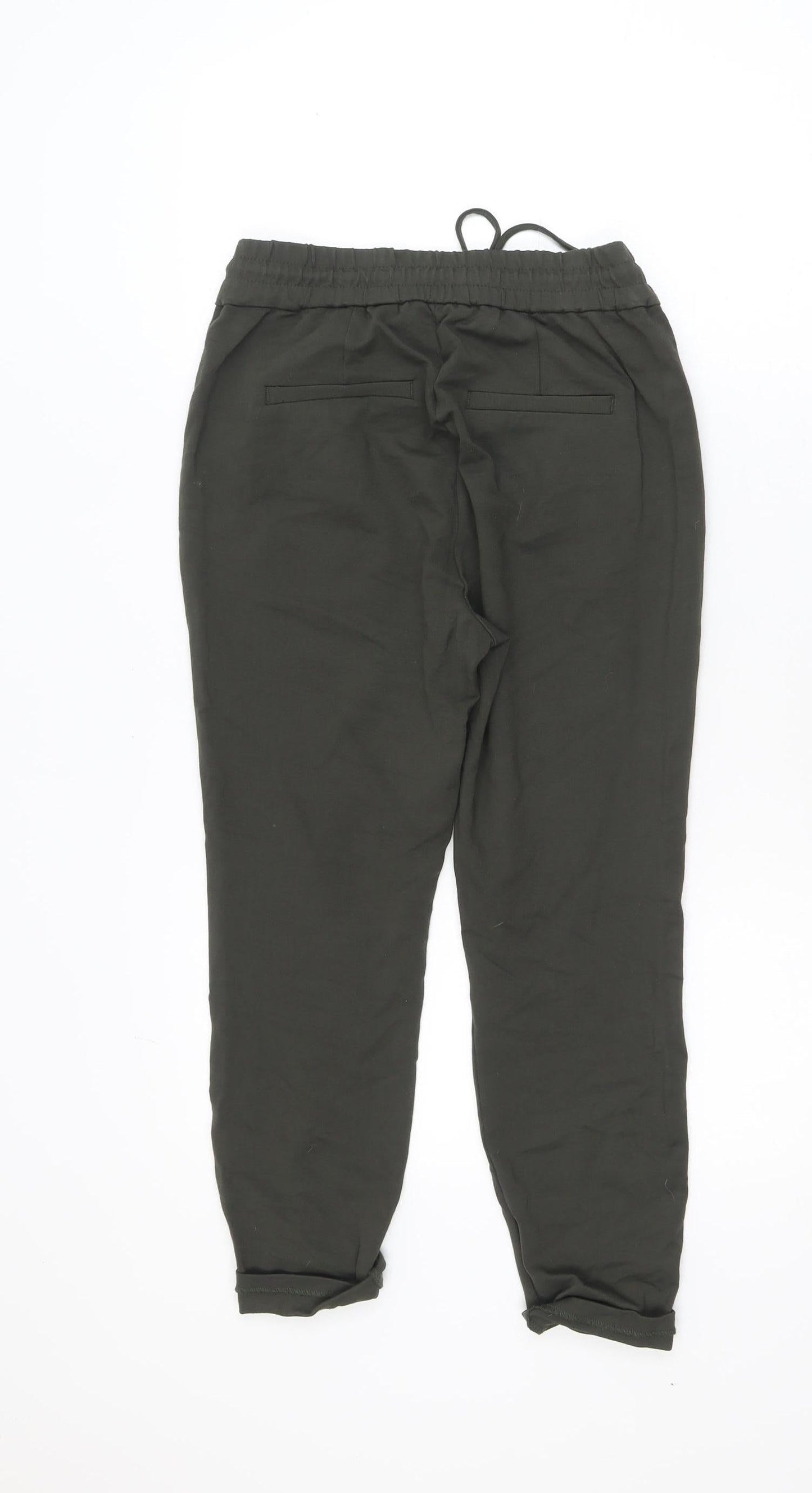 Vero Moda Women’s Green Jogger Trousers XS Regular Fit Pleated Viscose