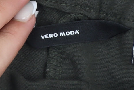 Vero Moda Women’s Green Jogger Trousers XS Regular Fit Pleated Viscose