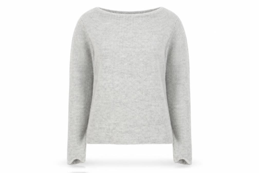 MNG Womens Grey Crew Neck Knit Pullover Jumper Size 12