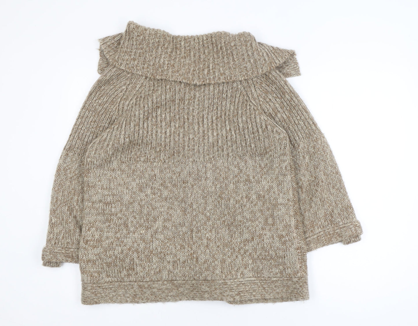 Dunnes Women Beige Acrylic Knit Coatigan Size 14-16 Buttoned