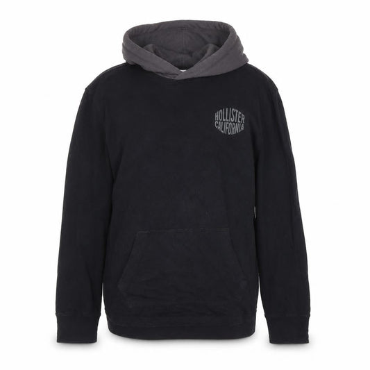 Hollister Men’s Black Pullover Hoodie M Logo Cotton Classic Fit