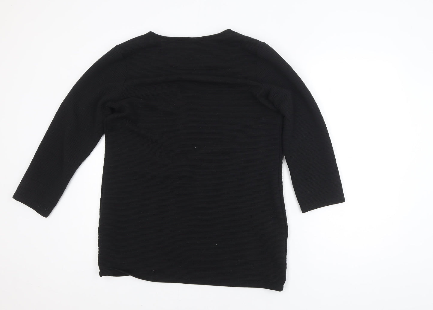 ONLY Women’s Black Tunic Blouse L 3/4 Sleeve Stretch Jersey