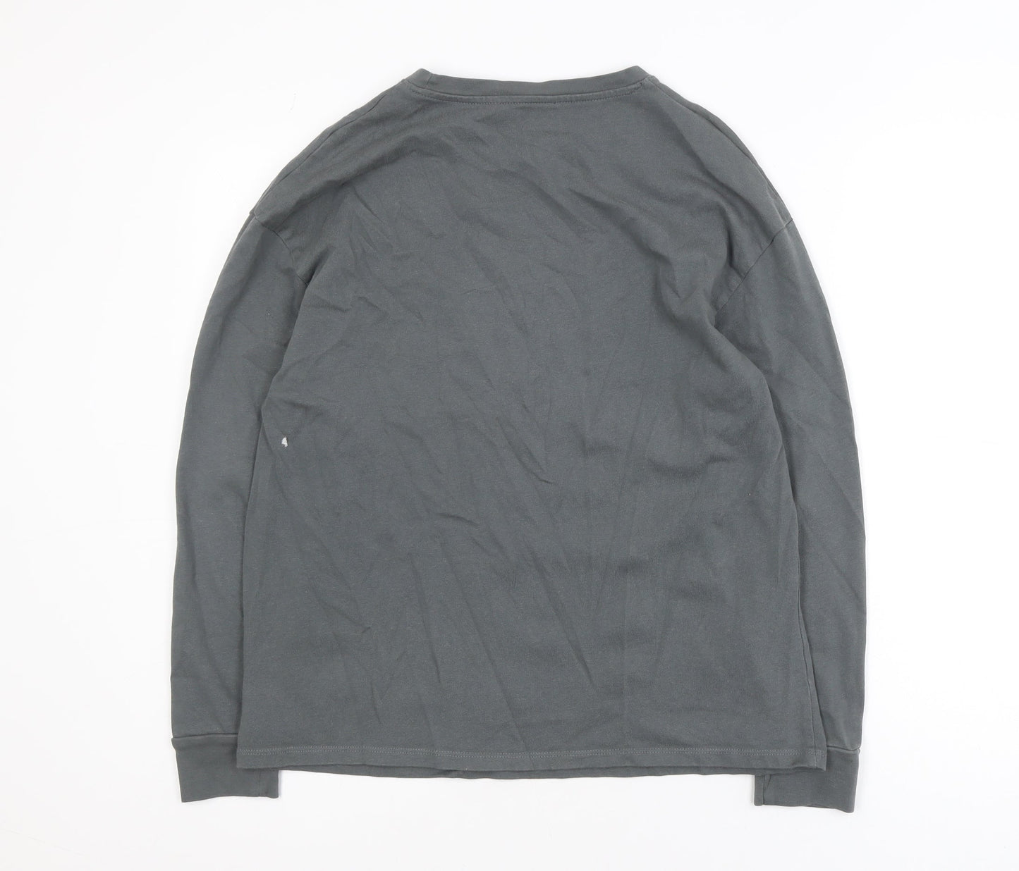 Dunnes Men's Grey Cotton Crew Neck Long Sleeve Pullover Jumper M