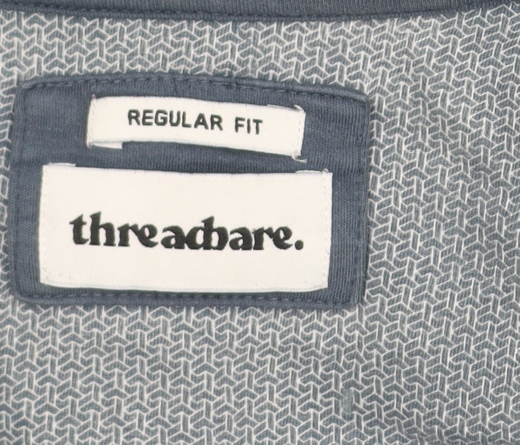 Threadbare Men's Blue Regular Fit Cotton Polo Shirt Size L