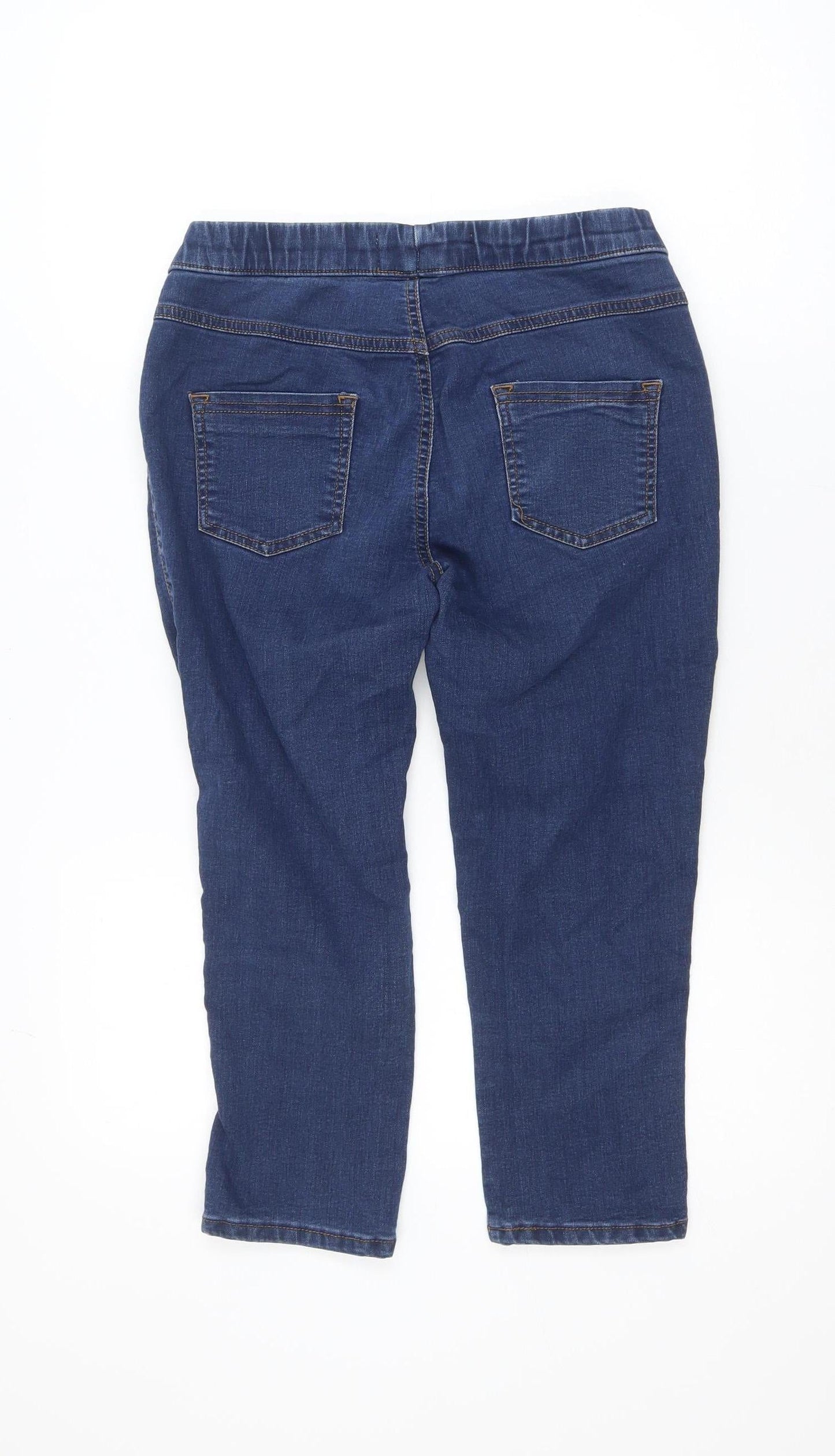 CROP Women's Blue Cropped Slim Fit Denim Jeans Size 7 Slim