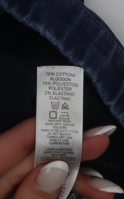 CROP Women's Blue Cropped Slim Fit Denim Jeans Size 7 Slim