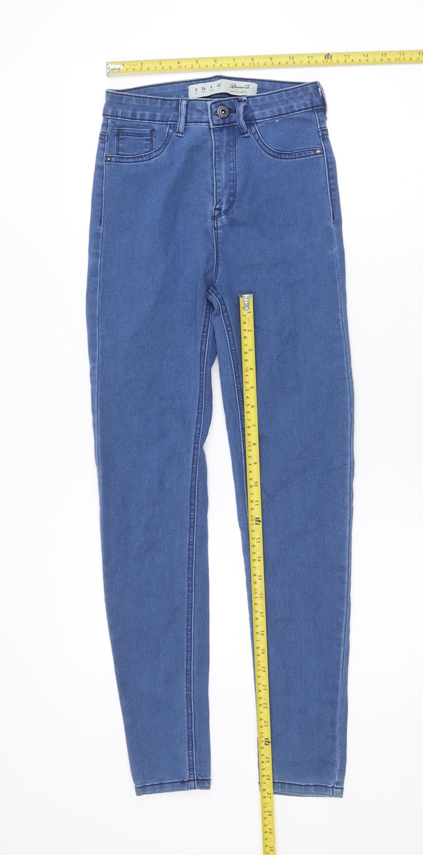 Denim Co Women's Blue Skinny Stretch Jeans Size 8