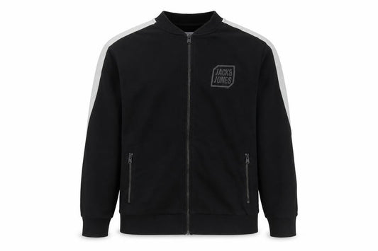 Jack & Jones Men’s Black XL Track Jacket Cotton Blend Full Zip