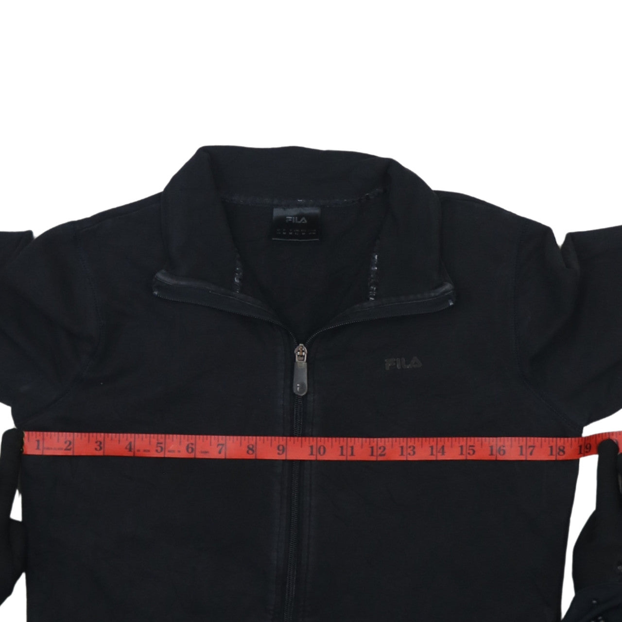 Fila Women Black Size 12 Track Jacket Full Zip Cotton Blend