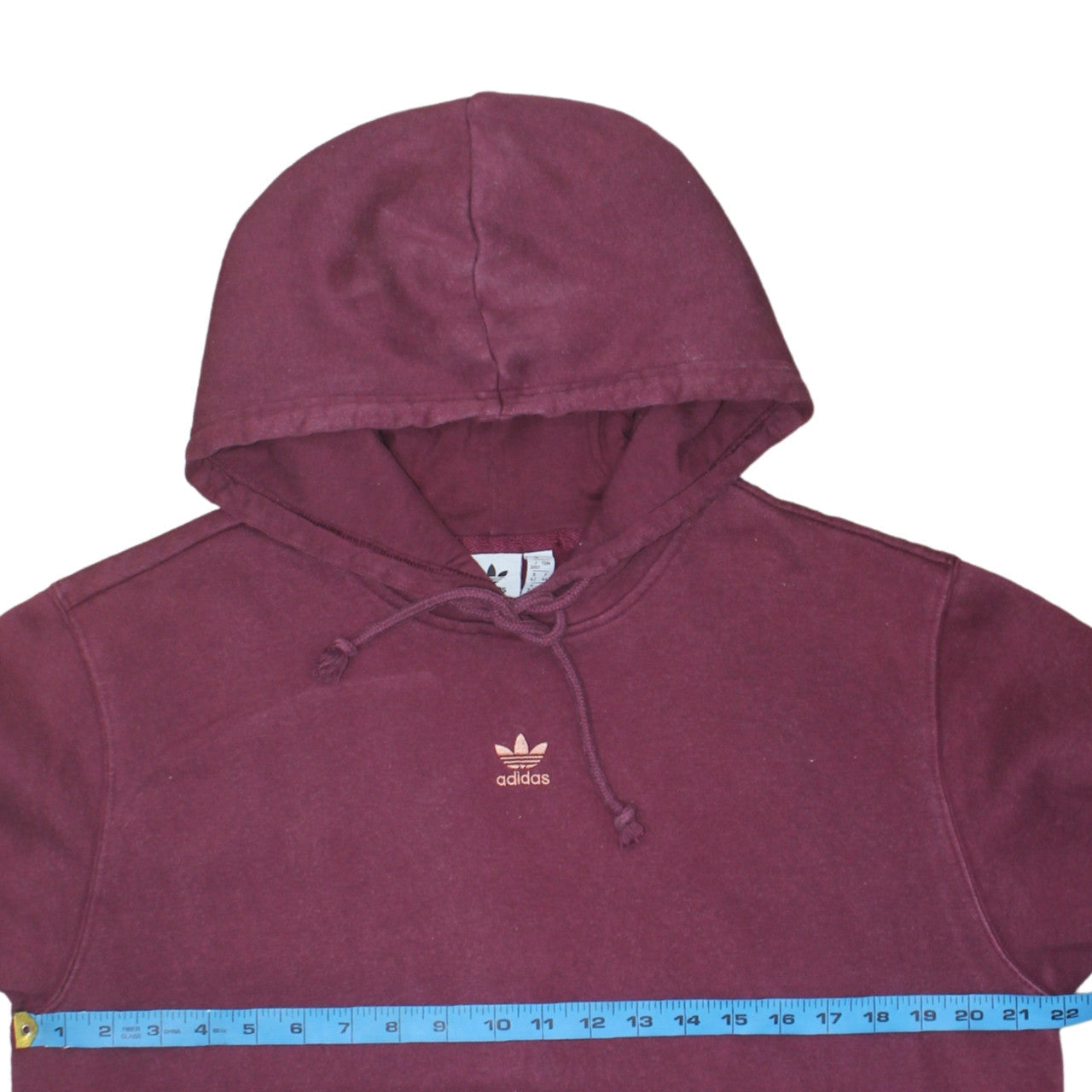Adidas Women Burgundy Pullover Hoodie Size 16 Relaxed Fit