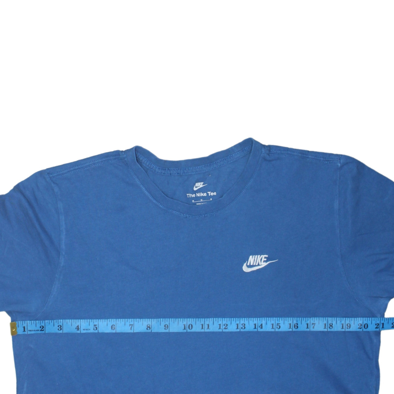 Nike Men Blue Crew Neck Cotton T-Shirt Size M