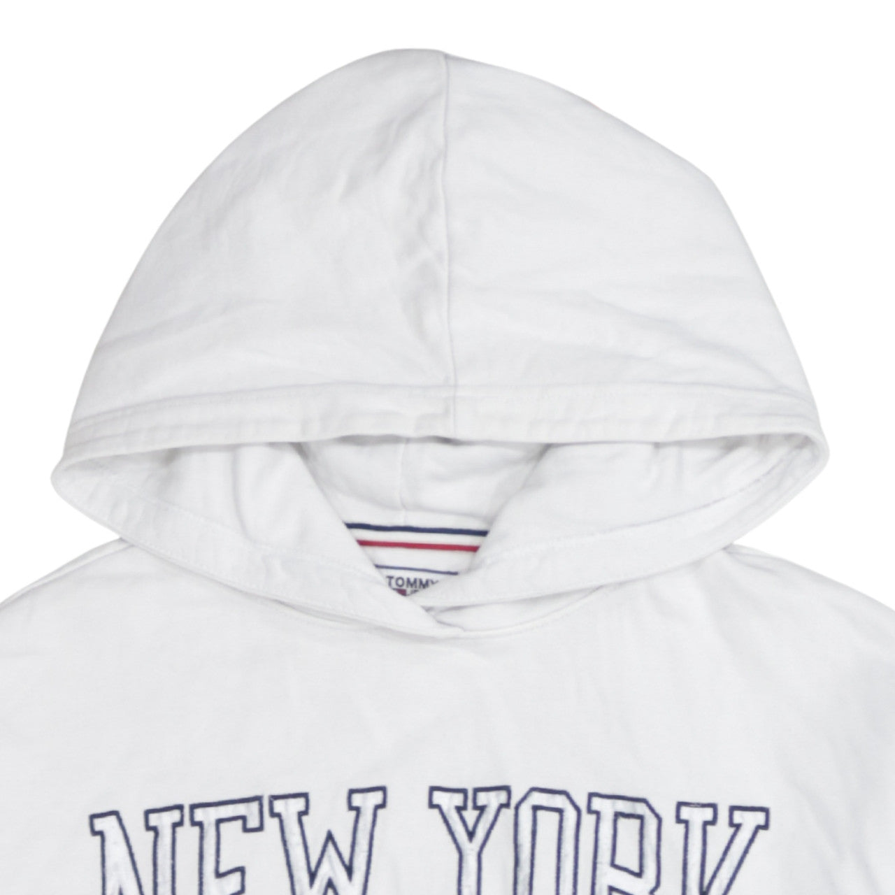 Tommy Jeans Women's White Pullover Hoodie Small New York Logo