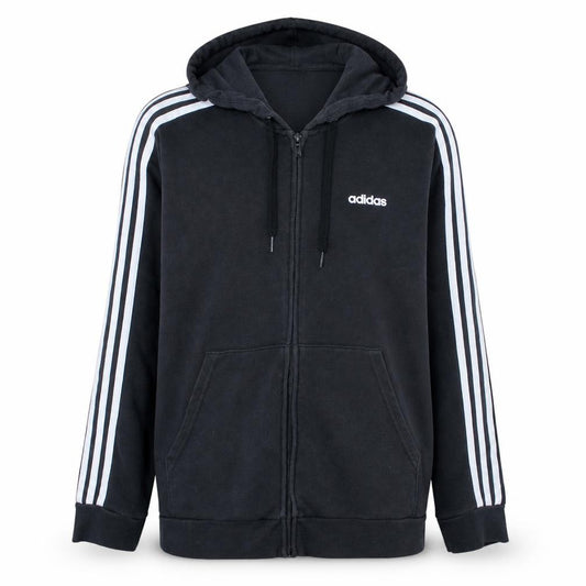 Adidas Women’s Black XL Full Zip Hoodie Sweatshirt with Stripes