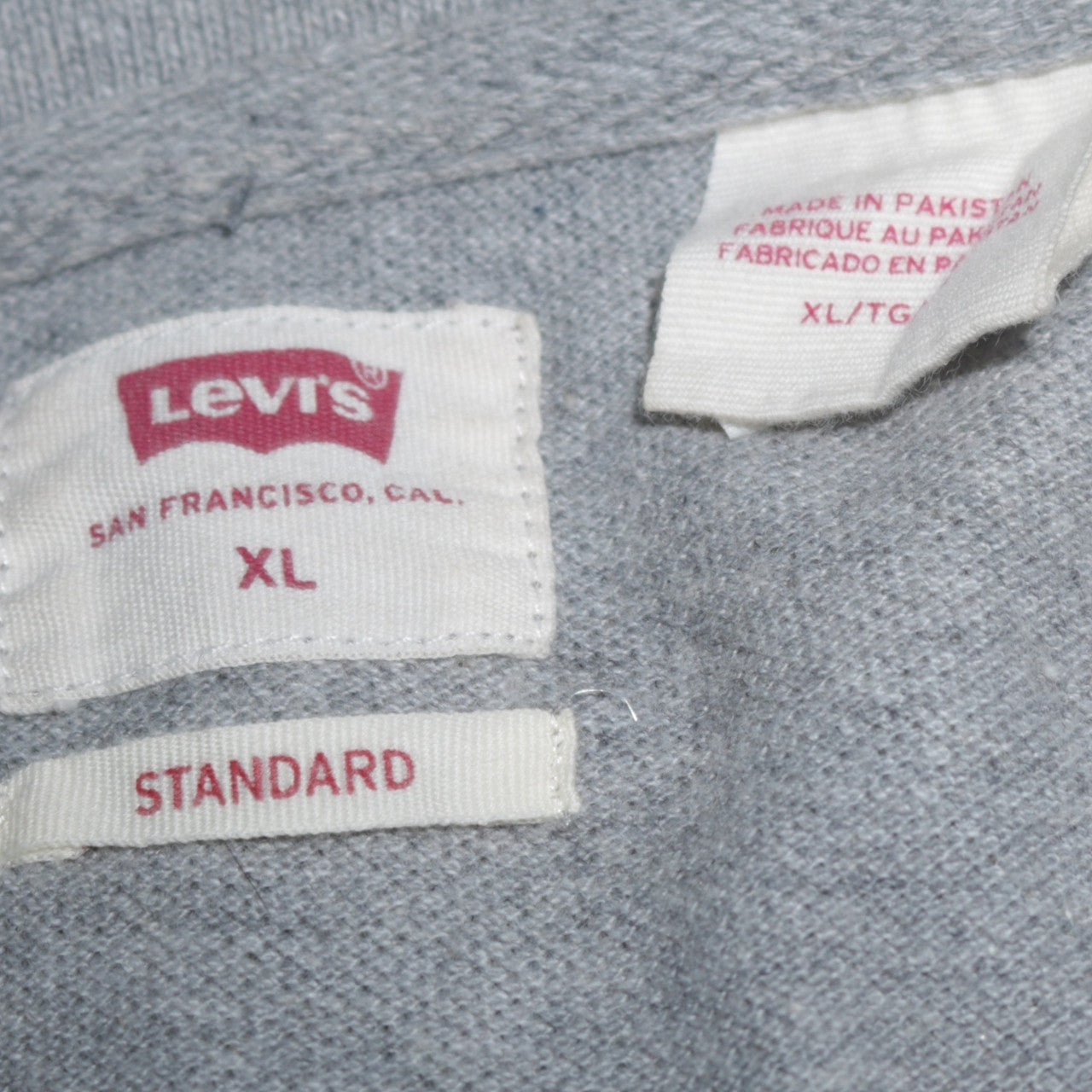 Levi's Men's Grey XL Polo Shirt Classic Cotton Casual
