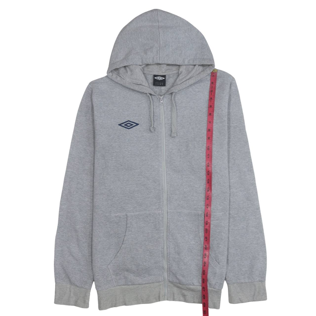 Umbro Men's Grey XL Full Zip Hoodie with Logo