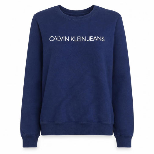 Calvin Klein Jeans Women's Navy Blue Logo Sweatshirt Size S