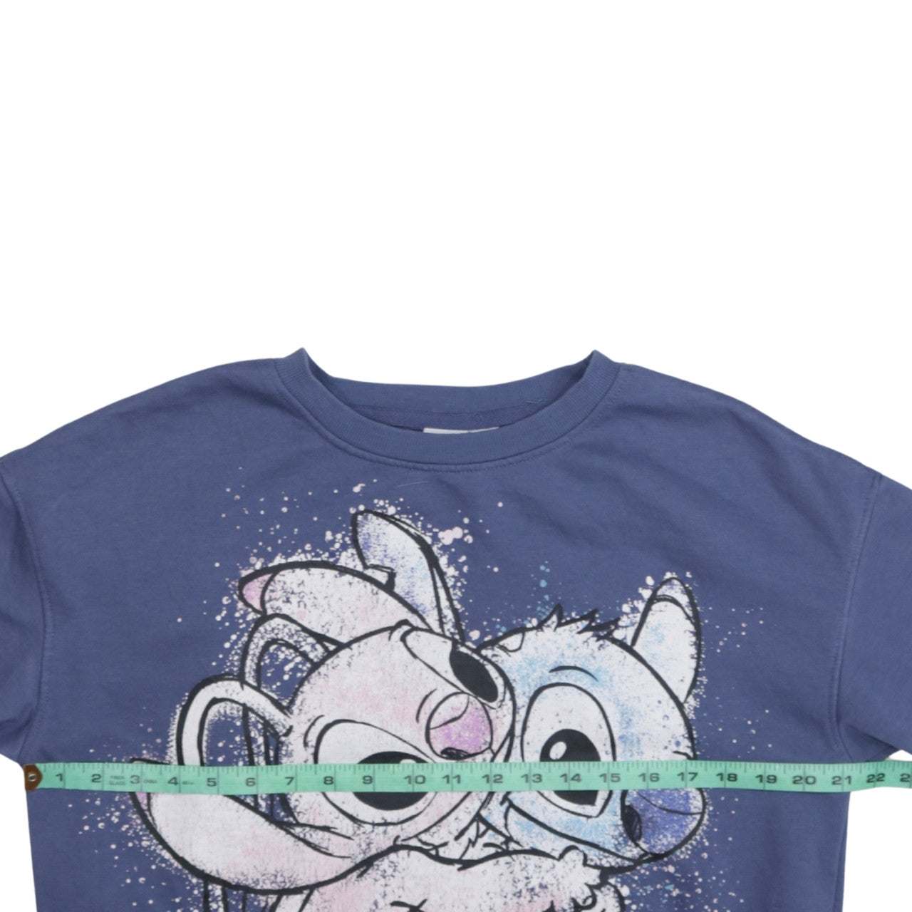 Disney Primark Cares Women Blue Stitch Sweatshirt Size S 10/12 Crew Neck
